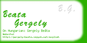 beata gergely business card